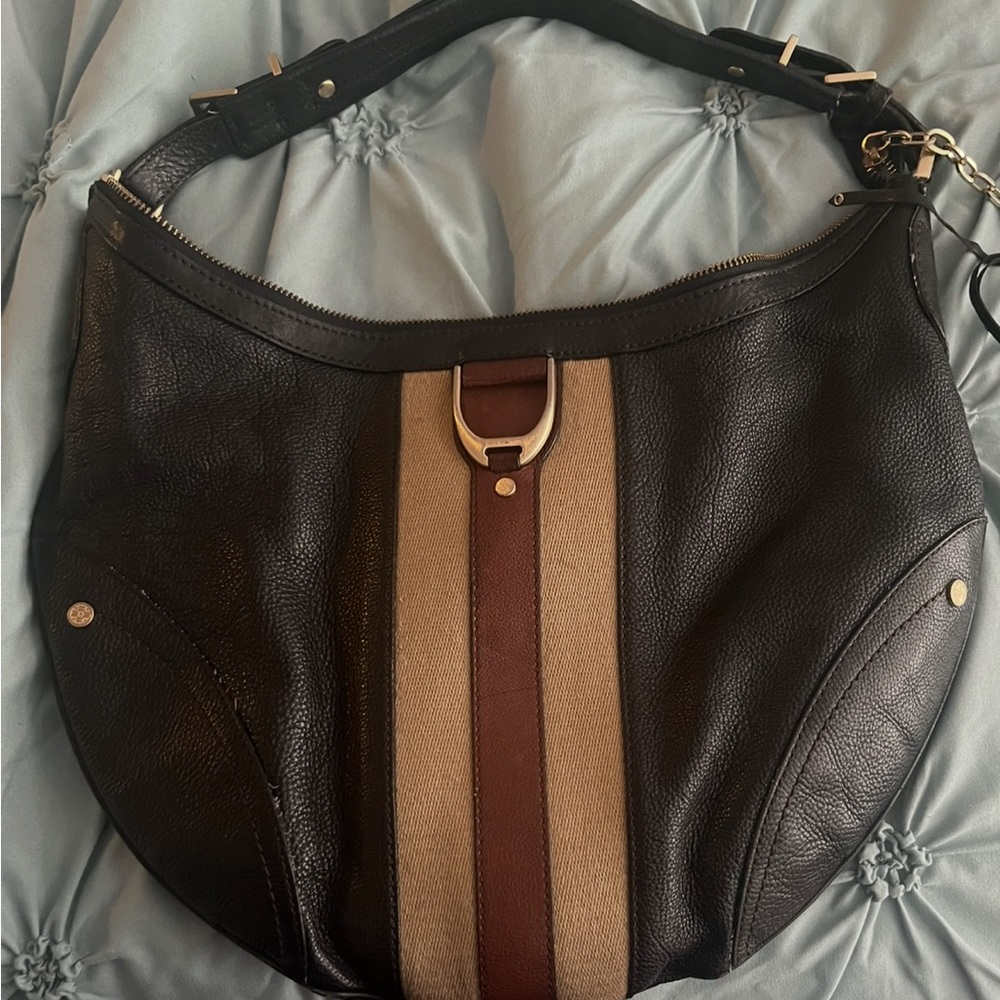 Cole Haan Black and Tan Hobo Bag